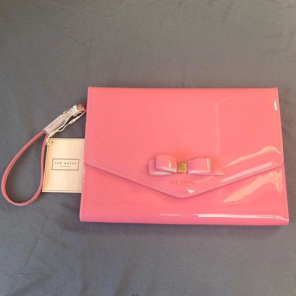 New ted baker krystan pink clutch bag